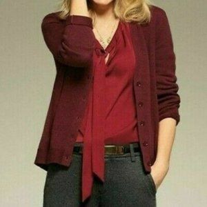 CAbi Burgundy Cinch Top - Size L